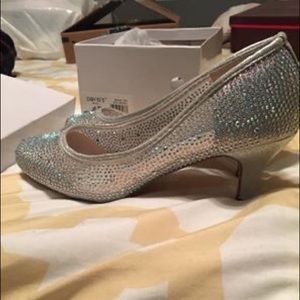 Silver David’s Bridal Heels
